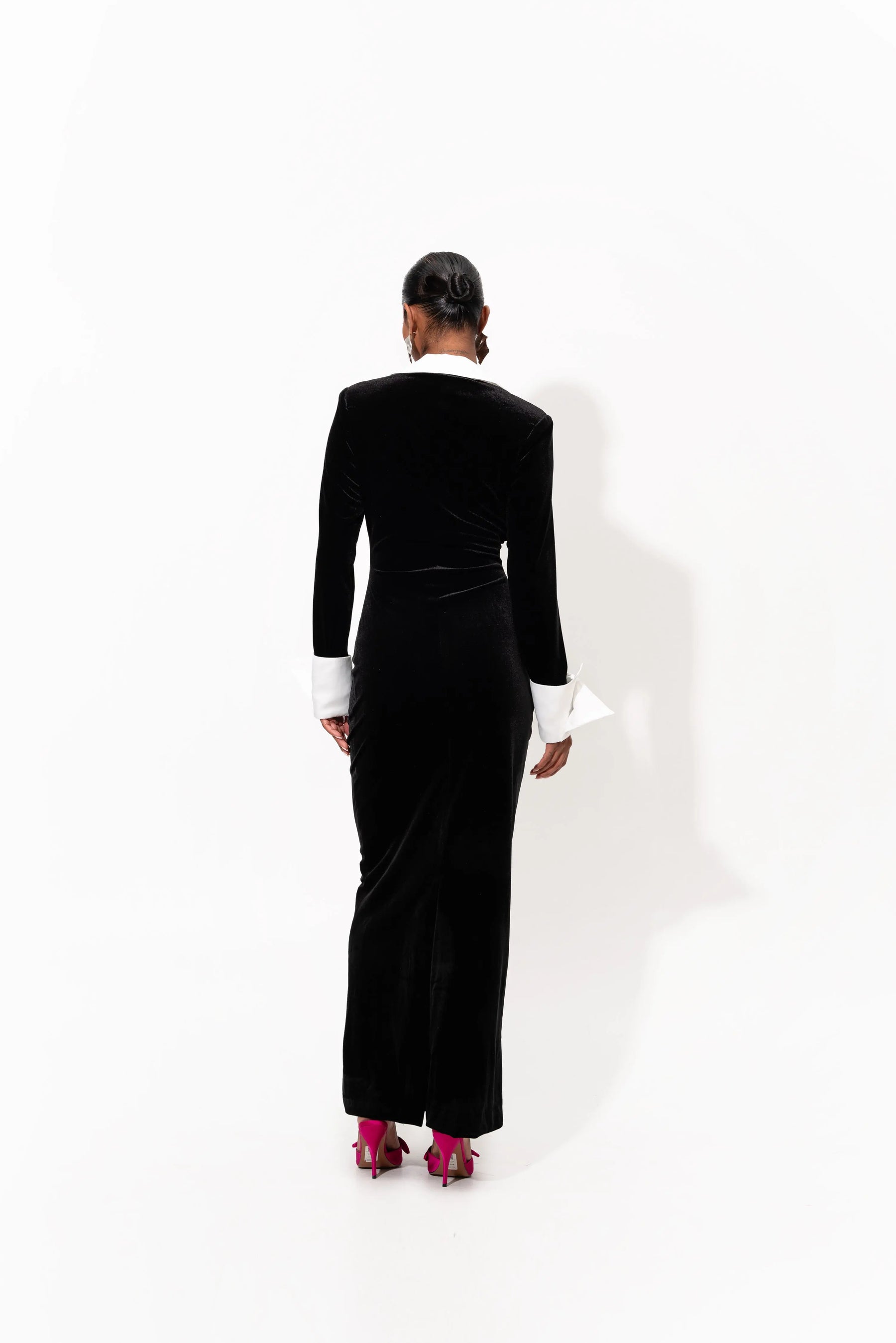ROBIN Velvet Maxi Dress in ONYX