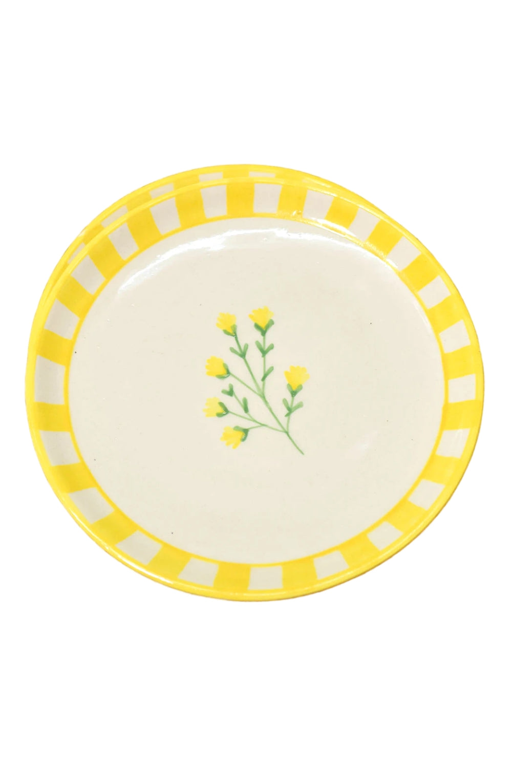 Ceramic Sunshine Spring Dessert Plate Yellow (set Of 2), 7 Inches