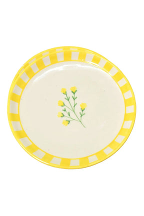 Ceramic Sunshine Spring Dessert Plate Yellow (set Of 2), 7 Inches