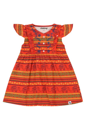 Mixed Up Clothing Girls Vestito Dress - Jacquard Stripe