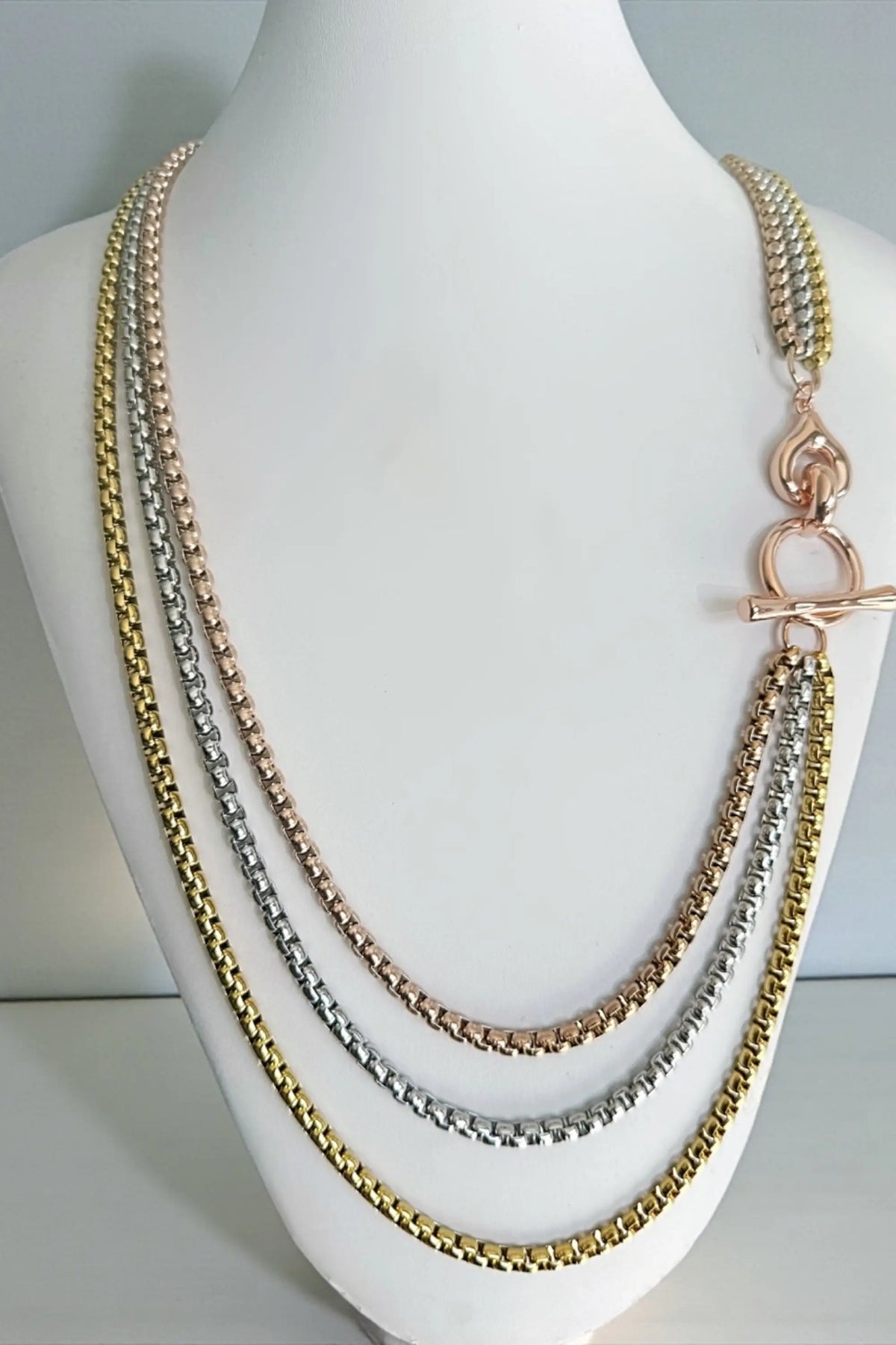 Verona 3 tones layer necklace
