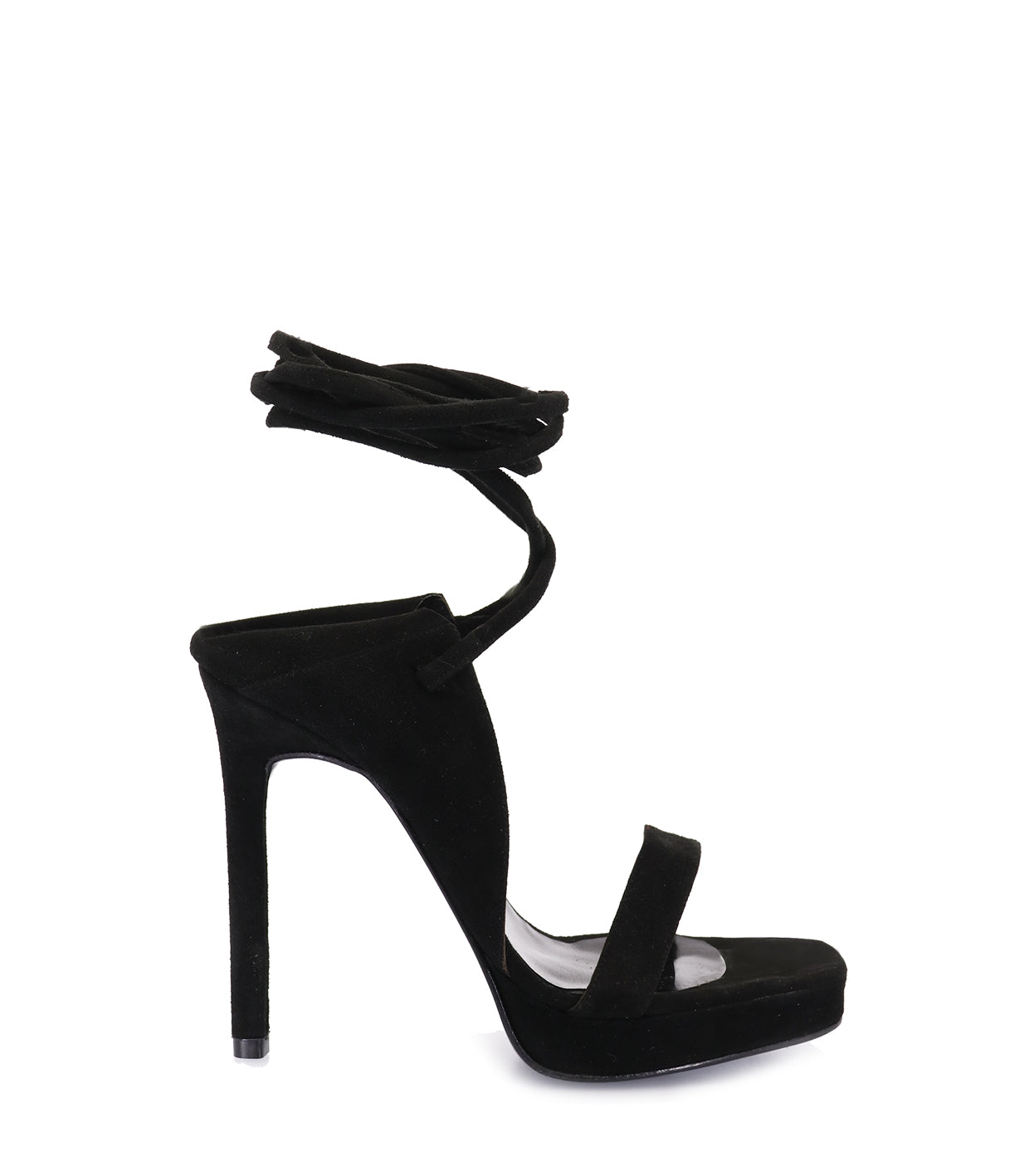Stylish Black Suede Tie-Up Platforms Julia