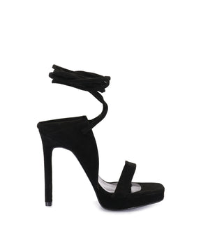 Stylish Black Suede Tie-Up Platforms Julia