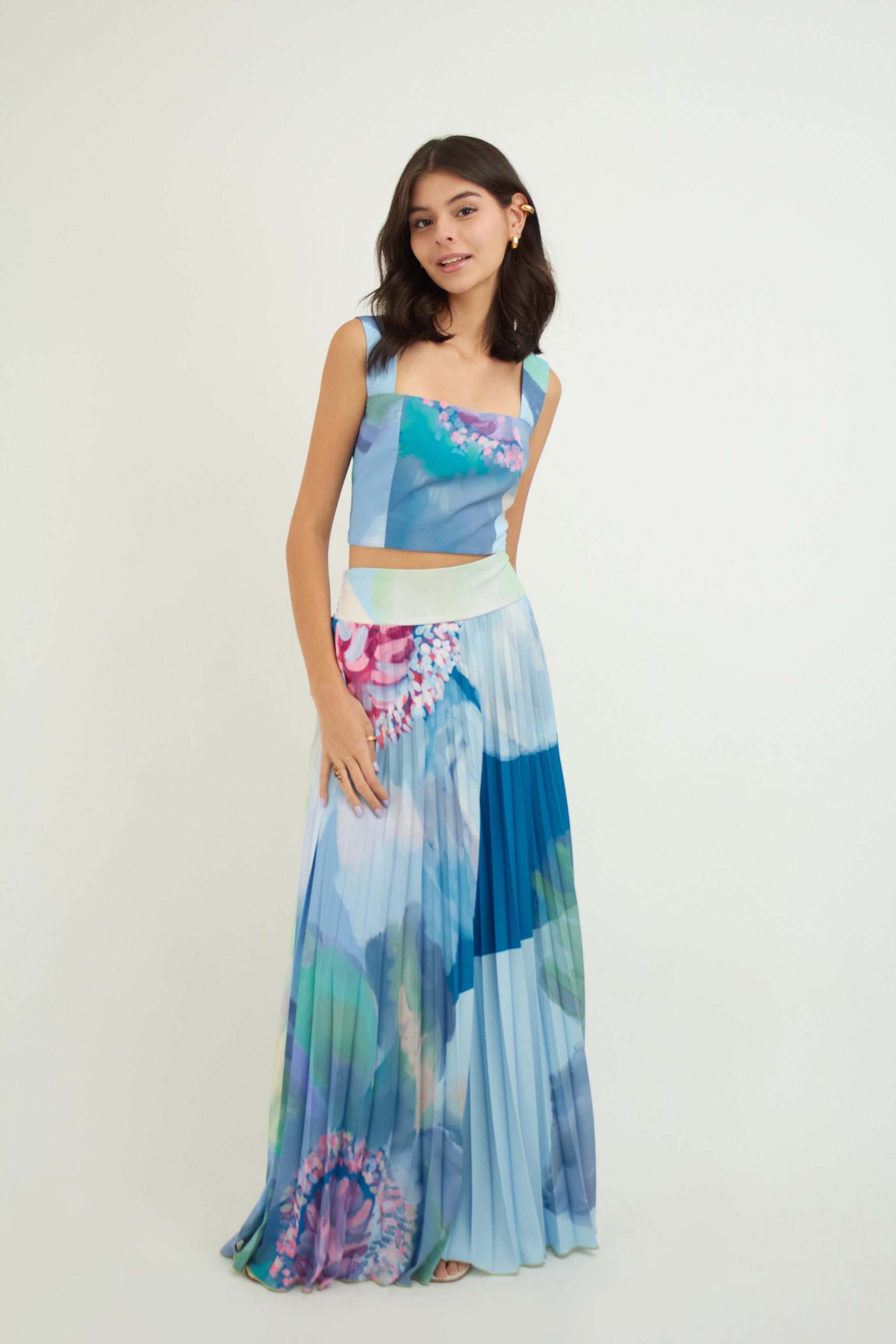 Free Pleated Rhythm of Colors Skirt
