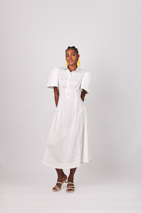 Zimuzo white shirt dress