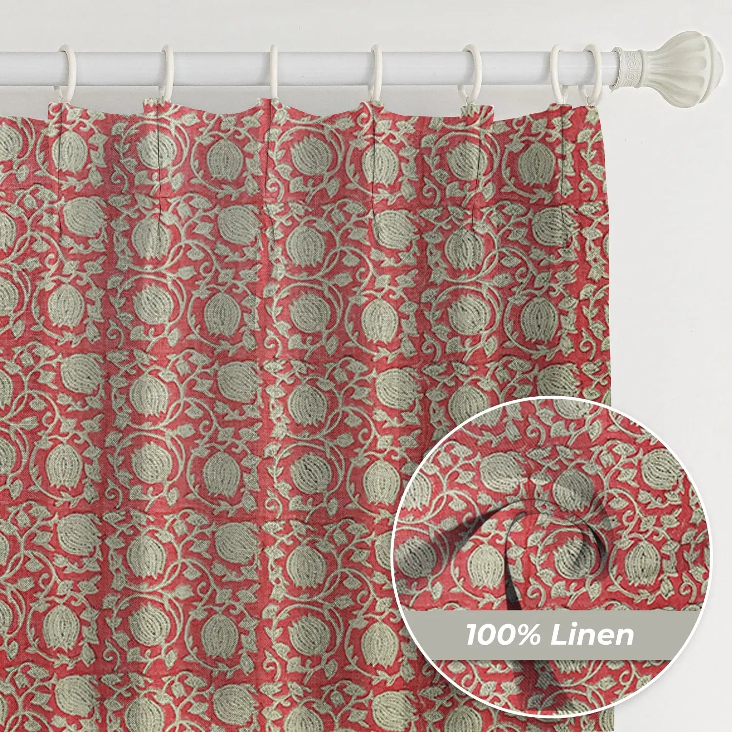 Interior Décor Thick Linen Pleated Curtain - 6 Kamal
