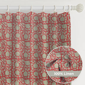 Interior Décor Thick Linen Pleated Curtain - 6 Kamal