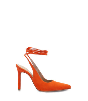 Luxe Orange Ankle Strap Heels Tale