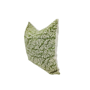 Floral Block Print Thick Linen Room Pillow Cover -Nidhivan