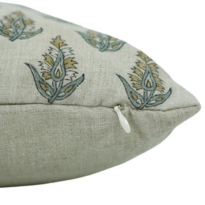 Boho Block Print Pure Linen Pillow Cover - Kanak Buti