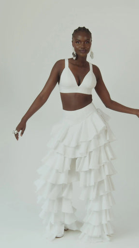 Linen AZURE Bra Top in White