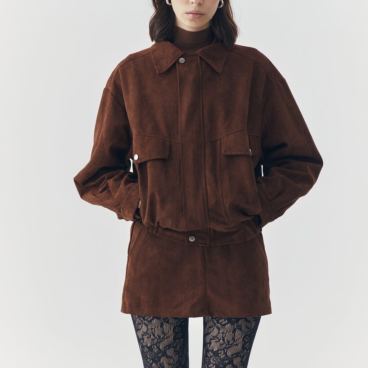 REMI SUEDE JACKET AND SKORT SET