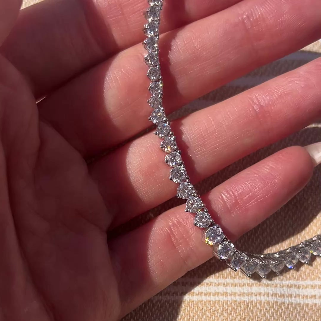 THE “LIZ” 3 PRONG GRADUATED TENNIS NECKLACE
