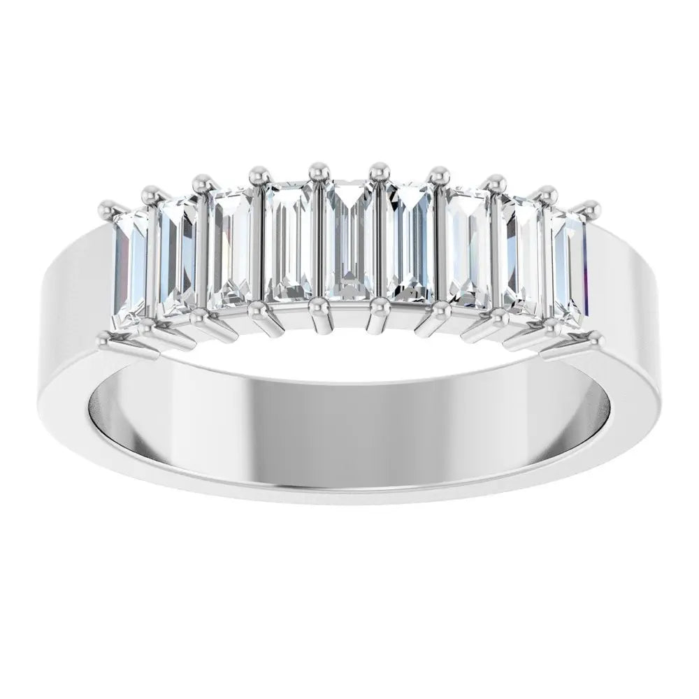 1/2 CT Lab-Grown Baguette Diamond Band in 14K Gold