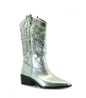Shimmering Green Texan Boots Mest