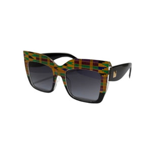 KB kente cat eye oversized 55mm sunglasses
