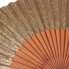 Auryana 9 inch Gold Glitter Folding Hand Fan