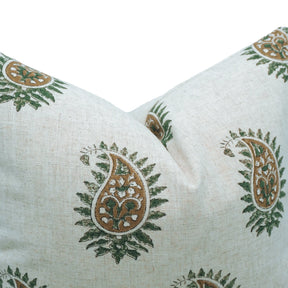 Decorative Block Print Heavy Viscose Linen Pillow Cover- Lakshita