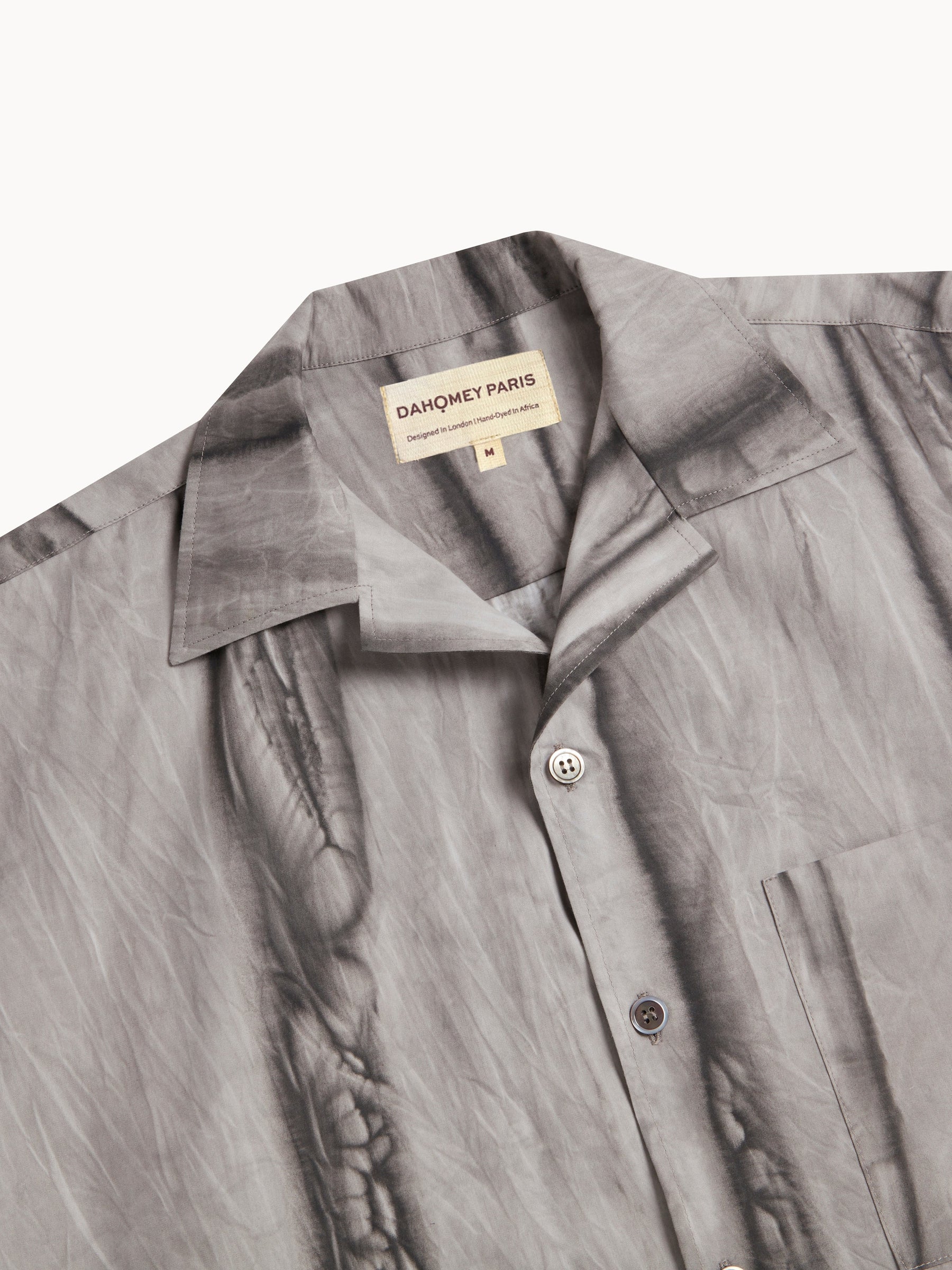 Virunga Black Sun-Faded Camp Collar Shirt