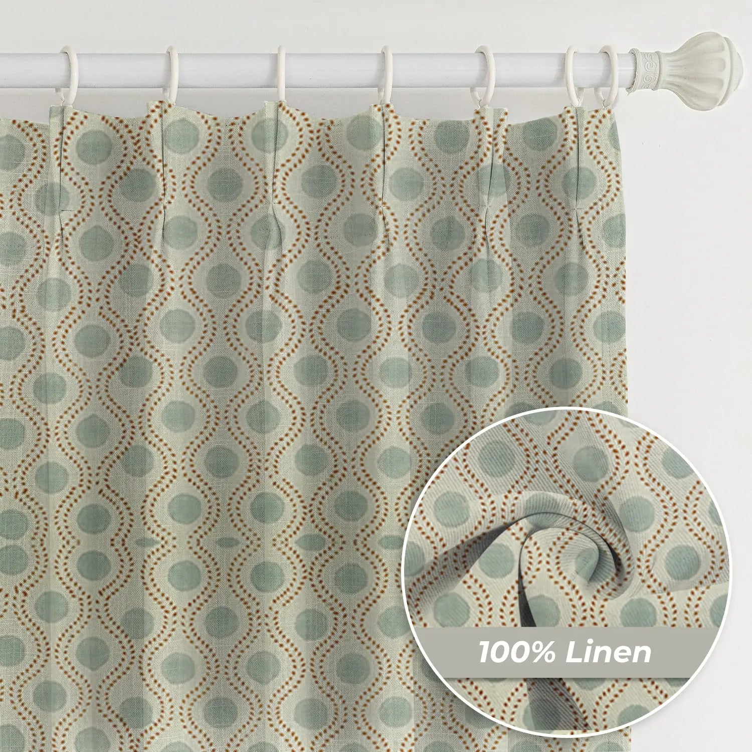 Decorative Design Pure Linen Pleated Curtain - Raaj Bhog
