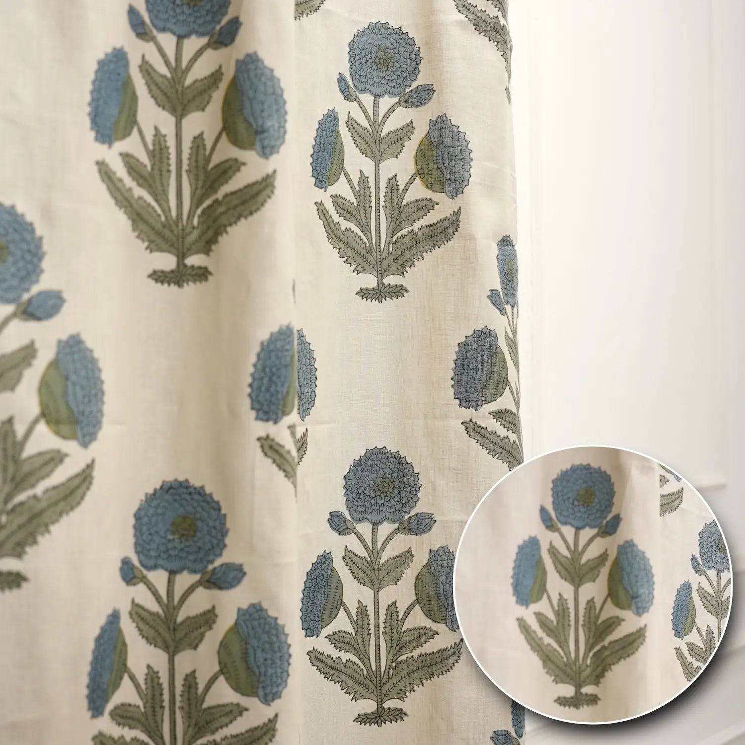 Unique Block Printed Viscose Colored Curtain-  Badshah