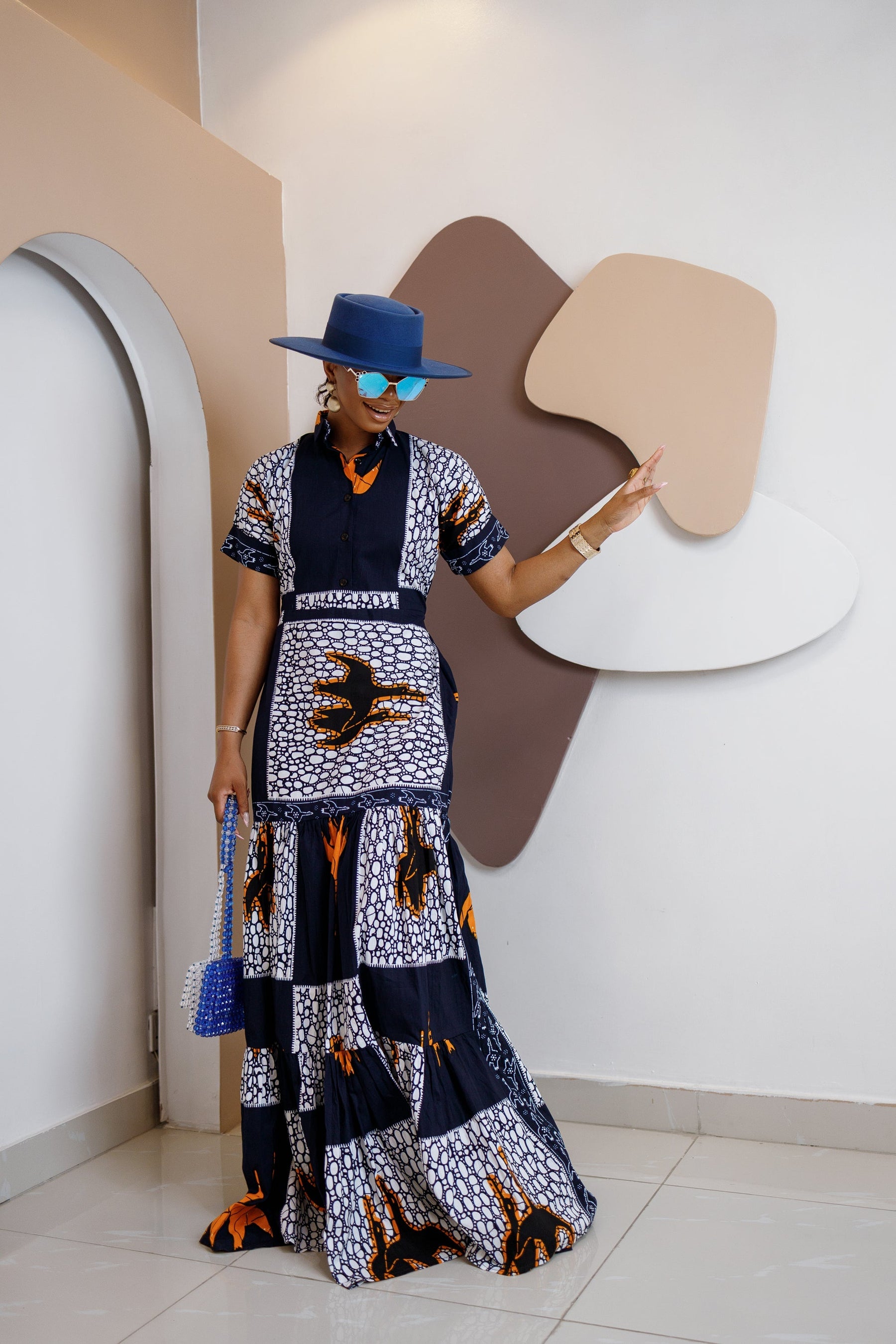 Nzama – Ankara Maxi Shirt Dress