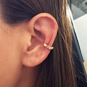 Gold Textured Modern Ear Cuff