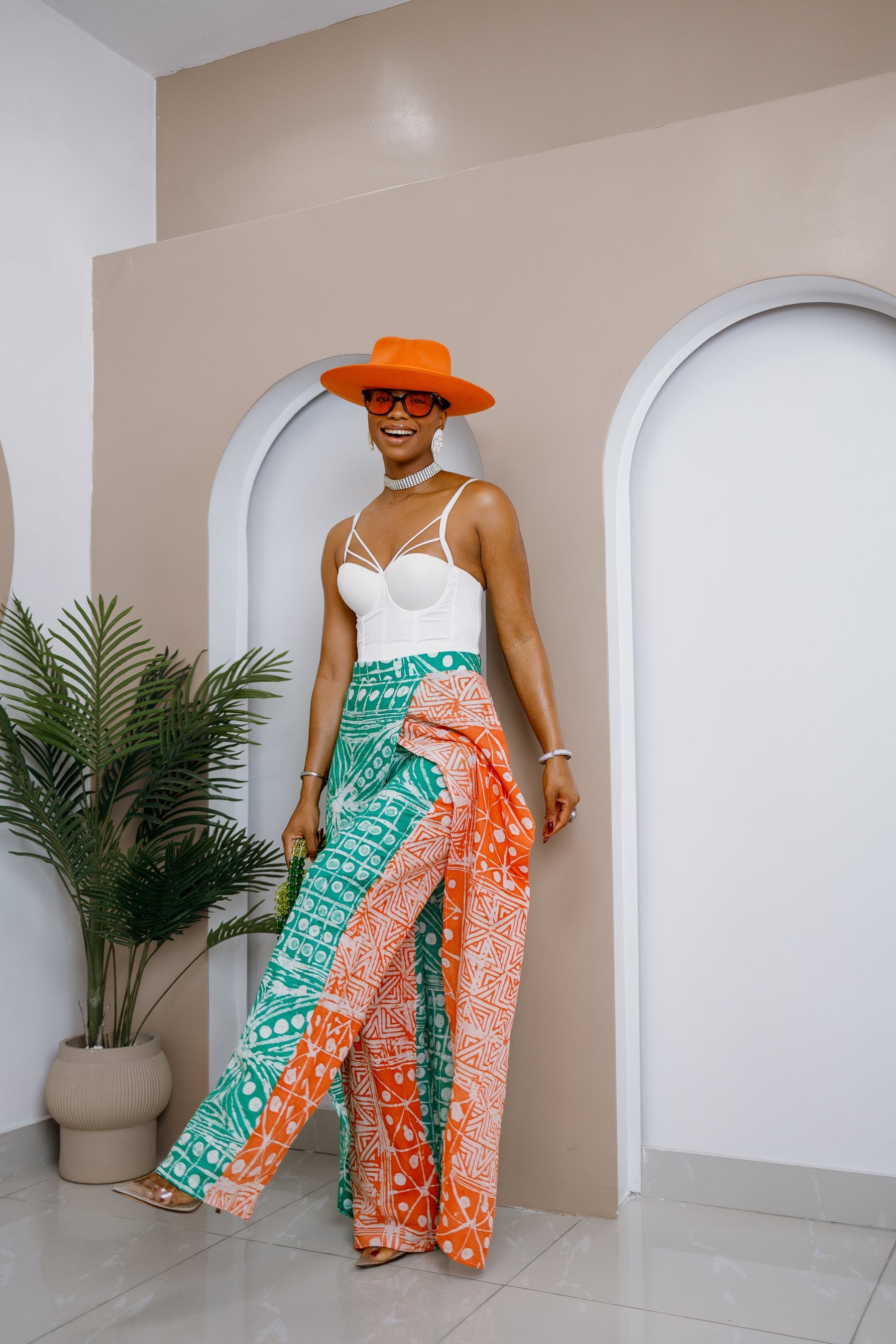 Apuruka Hand-Dyed Adire Cotton Patchwork Pant Skirt – African-Inspired Fashion