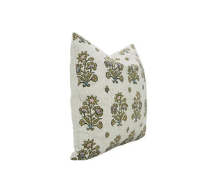 Crafted Hand Block Printed Design Viscose Linen Pillow Cover - Sadabahar