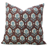 Indian Block Print Design Viscose Linen Pillow Cover - Kusum