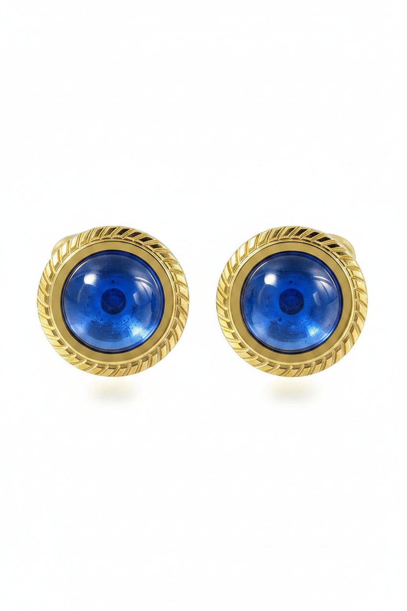 DEJI ENIOLA Serrated Wheat Ear Zircon Cufflinks