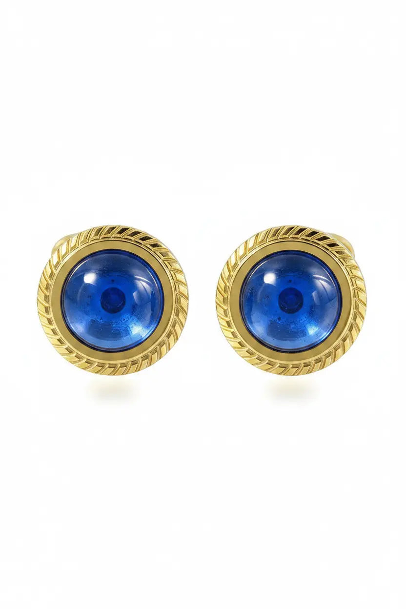 Serrated Wheat Ear Zircon Cufflinks