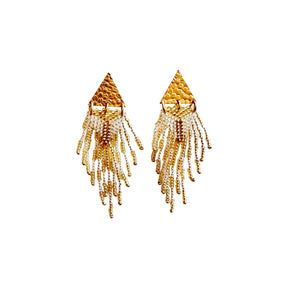 TRIANGLE FRINGE EARRINGS