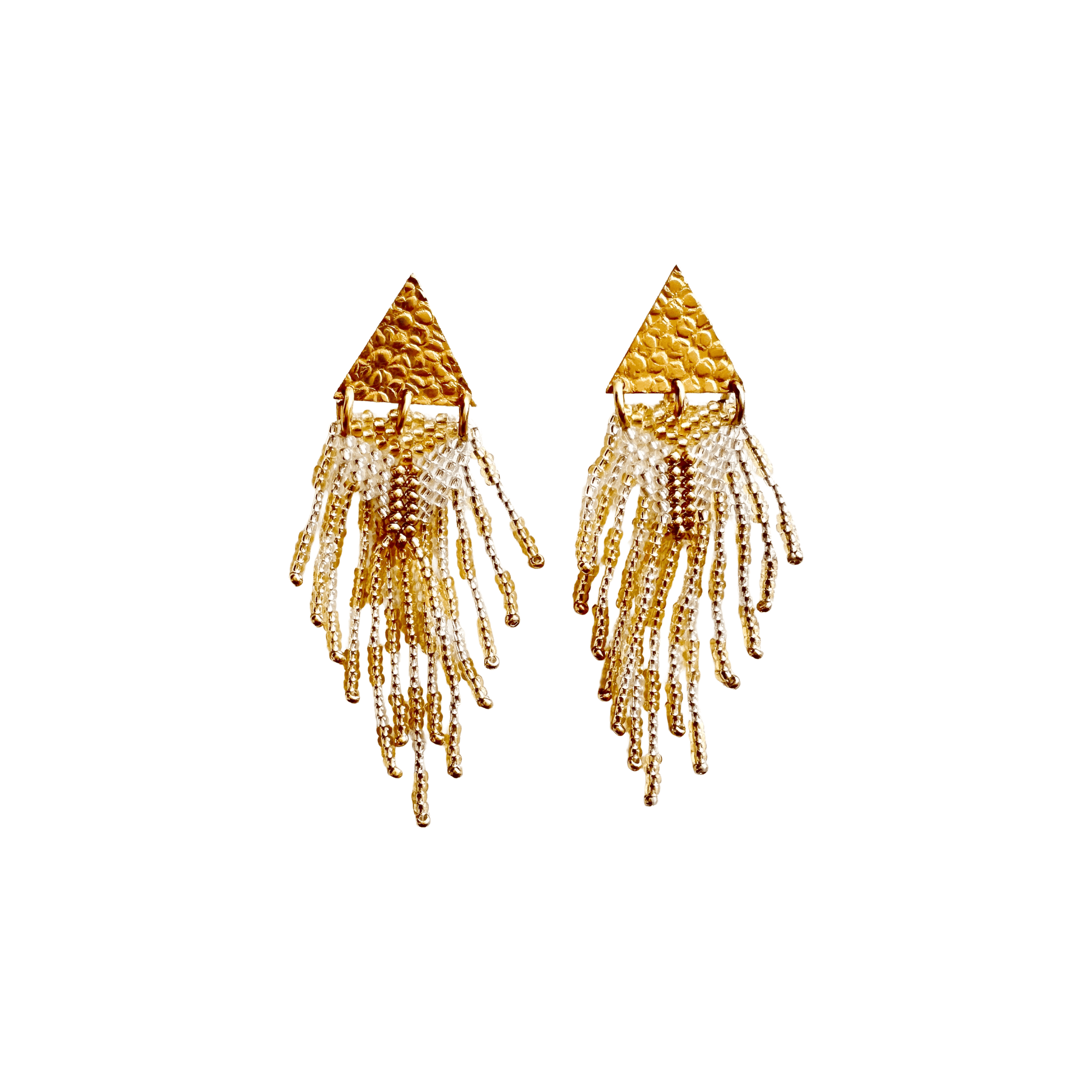 TRIANGLE FRINGE EARRINGS