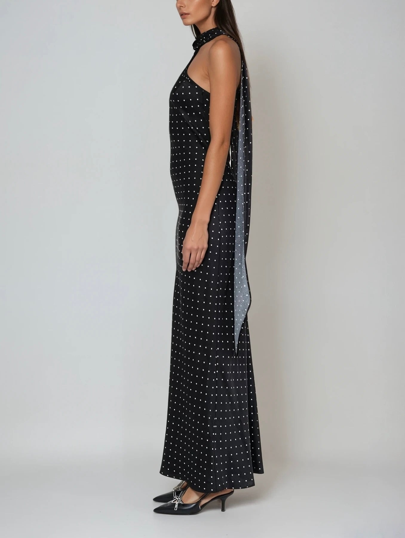 Léonie Halter Polka-Dot Satin Gown