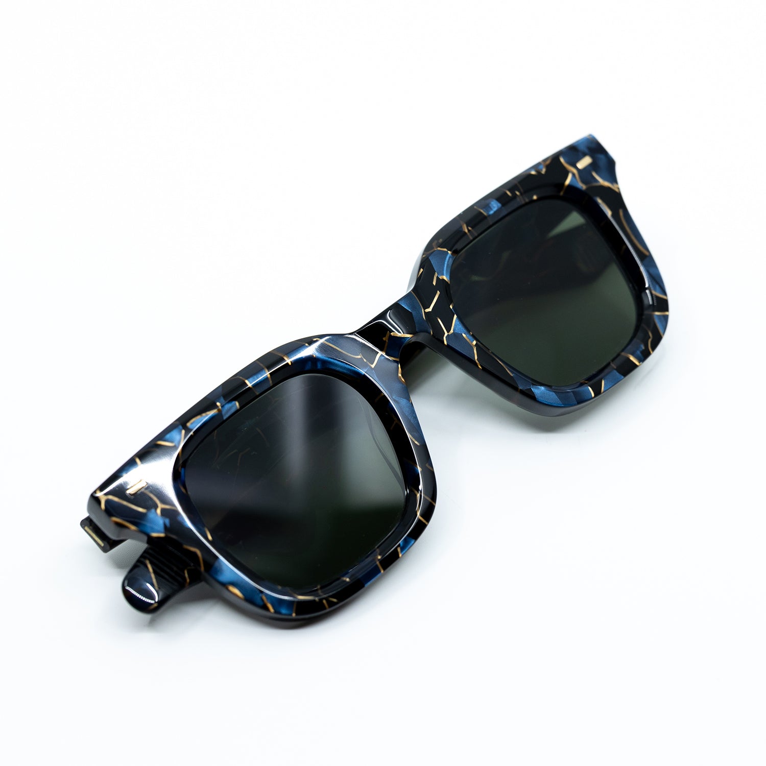 Zid Sunglasses with Azurite Frame & Green Lens