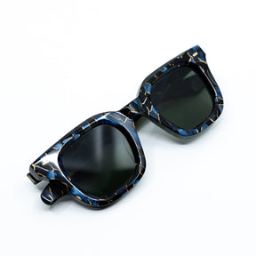 Zid Sunglasses with Azurite Frame & Green Lens