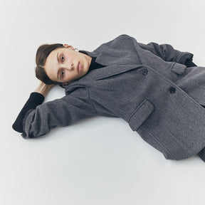 COLETTE GREY WOOL SINGLE BREASTED BLAZER
