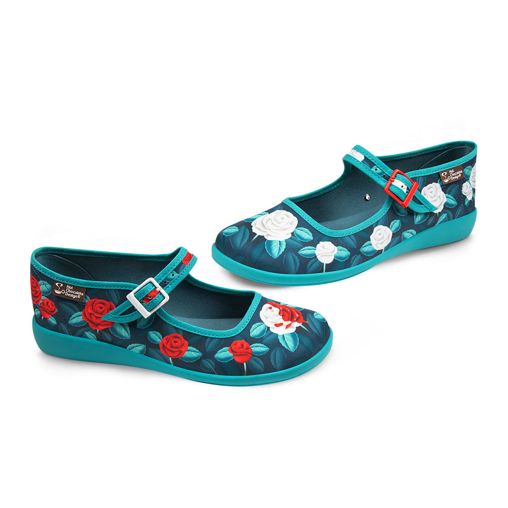 Chocolaticas® Paint The Roses Red  Women's Mary Jane Flat