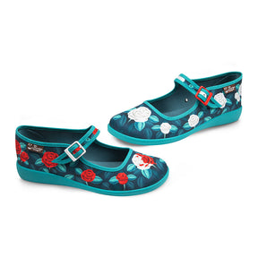 Chocolaticas® Paint The Roses Red  Women's Mary Jane Flat