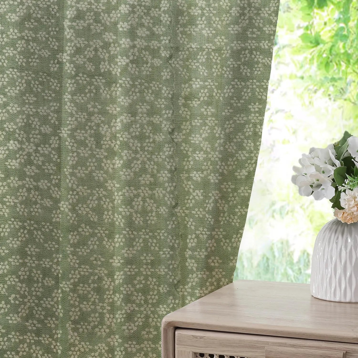 Artisan Hand Block Printed 2 Pleated Curtain-ola Virsti