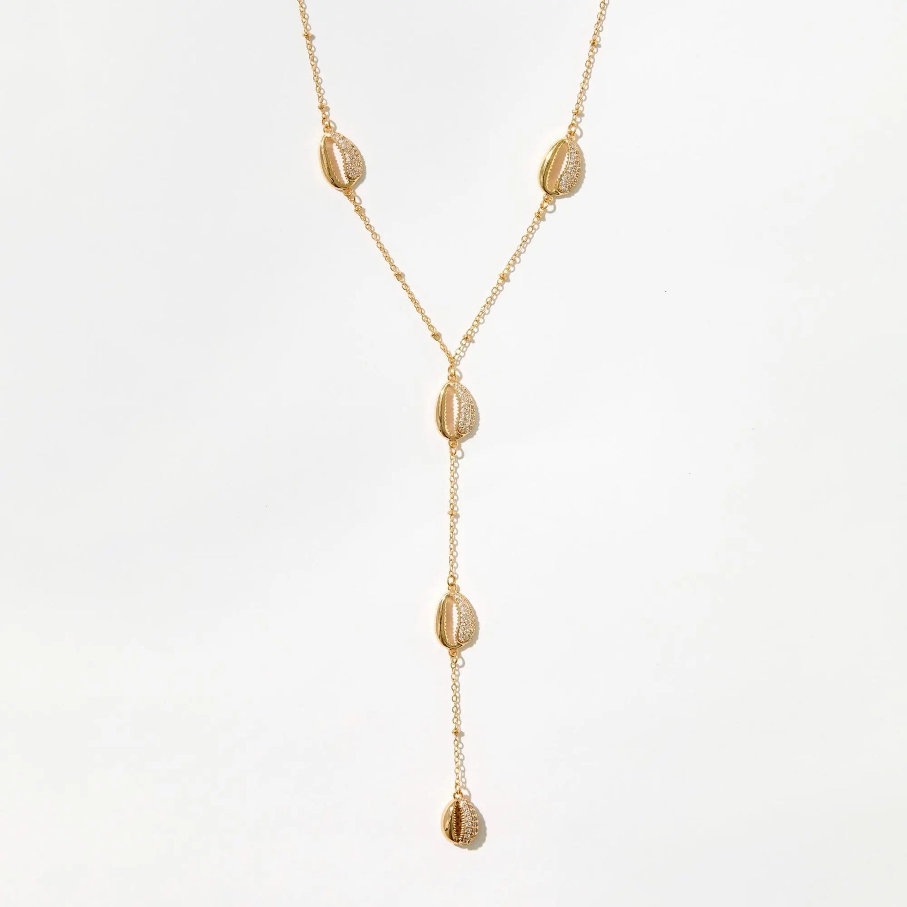 Cowrie Lariat Necklace