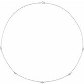 1/4 CT Natural Diamond 5-Station 18" Necklace in 14K Gold