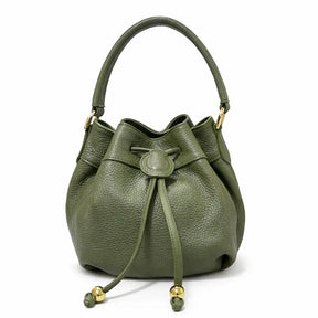 Sienne Textured Italian Leather Bucket Bag