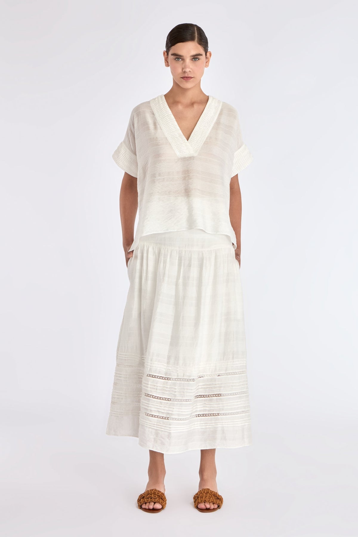 Ivy V-Neck Blouse | Off White