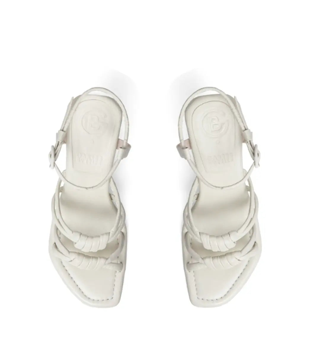 Palma Off White Knotted Wood Heel Sandals