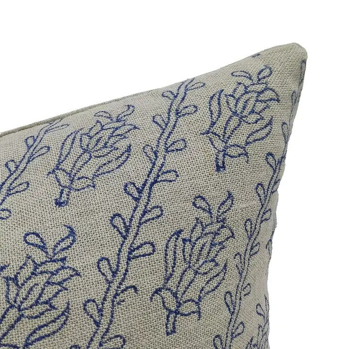Decorative Handmade Block Print Thick Linen Pillow Cover - Kyari