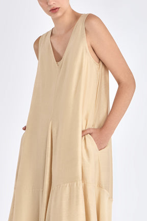 Lenox Godet Dress | Vanilla