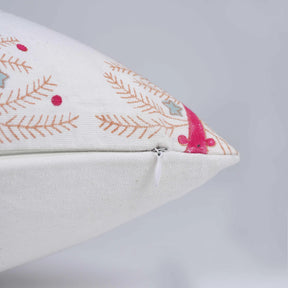 Hand Block Printed Cotton Pillow Cover for Sofa - Christmas Tree Pillow