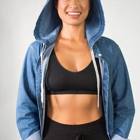 Com-pressi-on Me Denim Hoodie